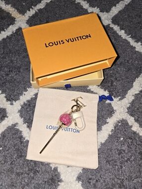 Pink Lollipop Charm Keychain With Dust Bag And Box